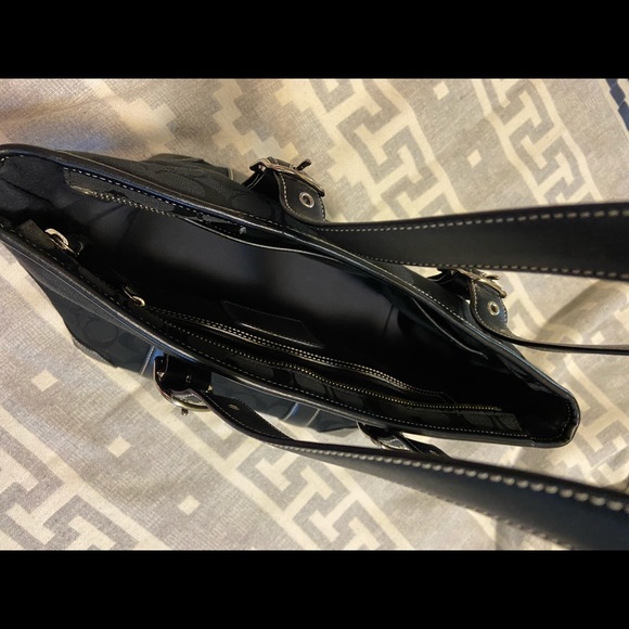Black Coach Monogram Tote - Picture 8 of 12